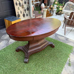 Empire revival mahogany oval desk 