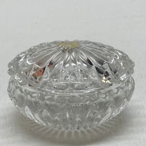 Art Deco clear covered perfume dish 