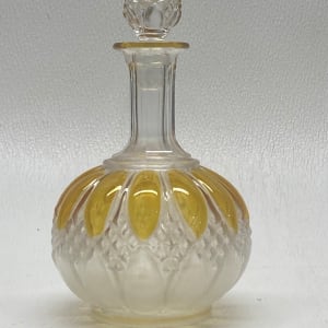 Art Deco Val St. Lambert large amber and clear perfume bottle 