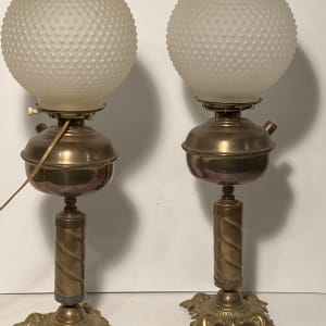 Pair of vintage brass table lamps 