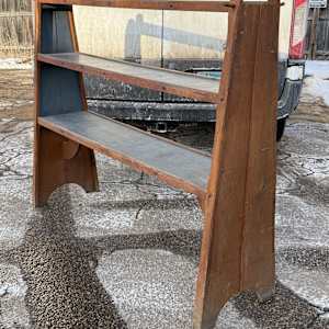 Primitive  painted angled shelf 