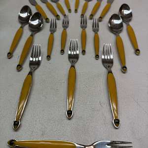Chromargan yellow 1980's silverware
