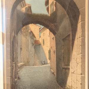 Hand colored etching 