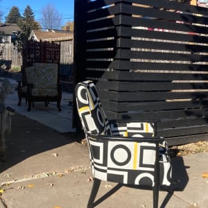 Upholstered mid century modern chair 