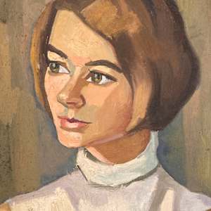 Framed signed original Parisian portrait on canvas 