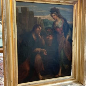 Traditional 18th century religious oil painting on canvas 