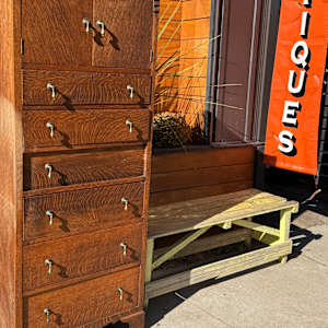 Art Deco oak 9 drawer gentlemans chest 