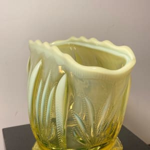 Northwood Yellow opalescent glass vase 