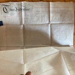 Vintage Vellum document ~ English This Indenture 1839 double sheet 