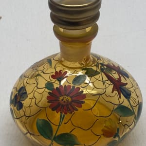 Art Deco hand painted floral perfume bottle with stopper by Perfume 