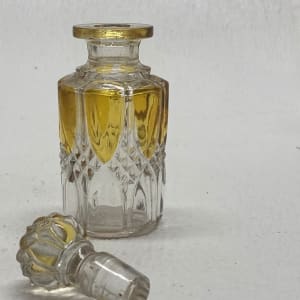 Art Deco Val St. Lambert small amber and clear perfume bottle 