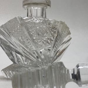 vintage clear cut glass Art Deco perfume bottle 