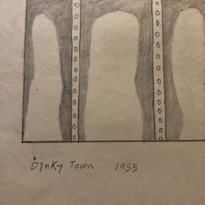 Unframed James Quentin Young "Dinkytown" drawing 
