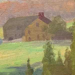 Carl G. T. Olson  original painting on canvas house in field #96 