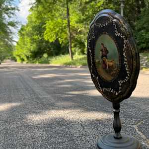Carved narrow trumeau mirror, Image 2.
