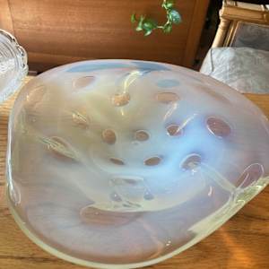 Murano style art glass bowl with opalescence