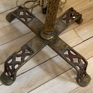 1920's iron floor lamp with 4 legs 