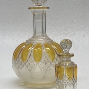 Art Deco Val St. Lambert small amber and clear perfume bottle 