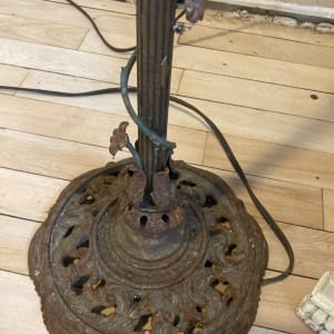 Vintage iron floor lamp with flowers 