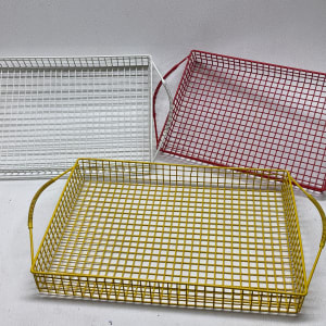 Set of 3 rubber coated colorful mesh nesting baskets 