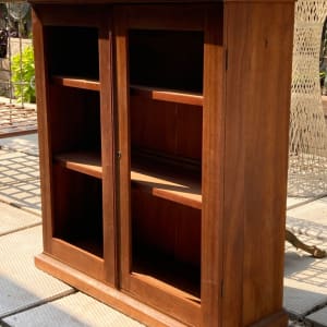 vintage walnut wall cupboard 