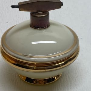 vintage custard cased glass Art Deco perfume bottle 