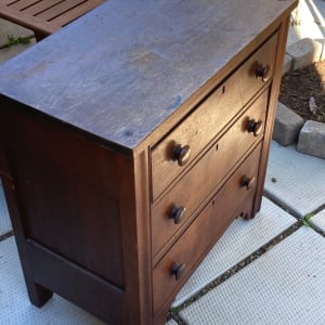 3 drawer walnut chest 