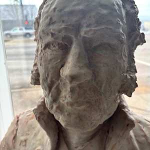Ceramic brutalist sculptural bust, Image 2.