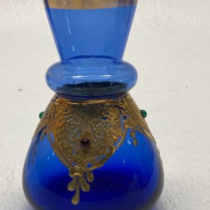 Cobalt Bohemian glass dresser bottle 