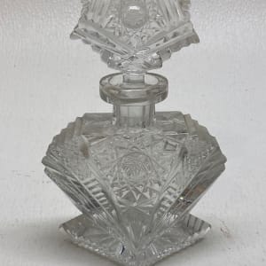 vintage clear cut glass Art Deco perfume bottle 