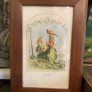 hand painted engraving of Flower people 