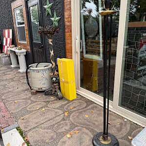 mid century modern black 3 stem floor lamp 