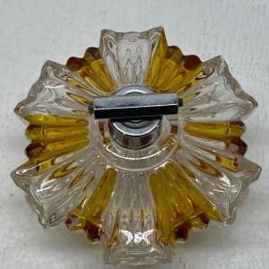 Art Deco amber and clear perfume bottle 