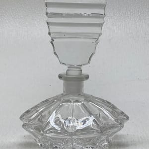 Art Deco clear perfume bottle 