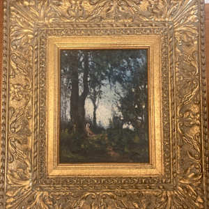 forest painting with girl 