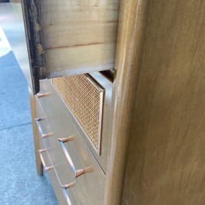 mid century modern chest with copper 