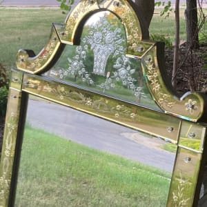 Venetian Gold and Silver etched glass mirror 