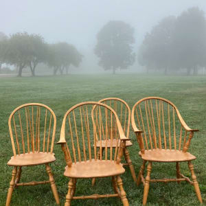 set of 4 maple handmade Windsor chairs by Hale of Vermont 