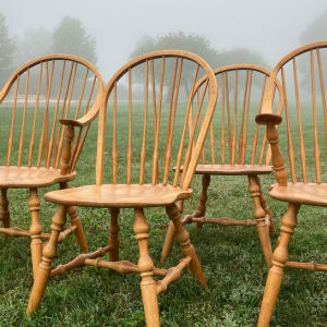 set of 4 maple handmade Windsor chairs by Hale of Vermont 