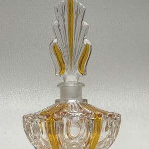 Art Deco amber and clear perfume bottle with stopper by Perfume 