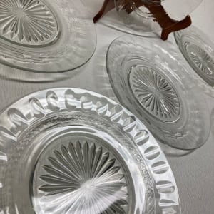 set of 6 vintage cut glass plates 