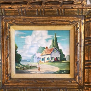original painting of home in the spring 