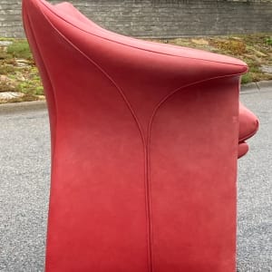 Post Modern Italian red leather chair 