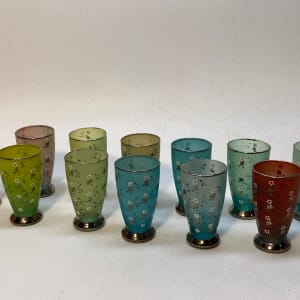 Set of 12 German hand painted glasses 