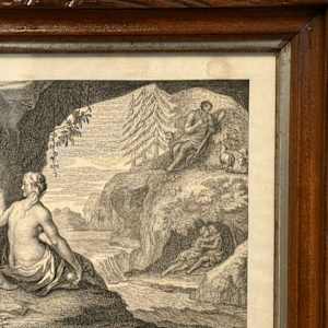 framed  Polyphemus and Acis love Galatea steel engraving 