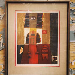 Diane Hansen "Owlman" litho framed 