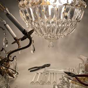 Hanging crystal chandelier 