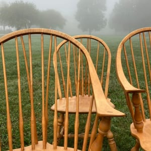 set of 4 maple handmade Windsor chairs by Hale of Vermont 