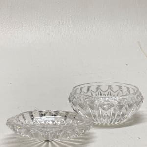 Art Deco clear covered perfume dish 