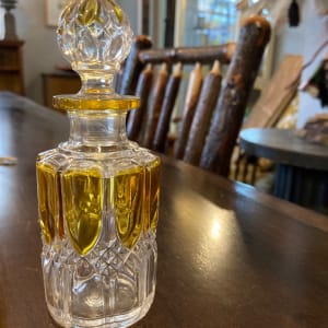 Amber and Clear Val St. Lambert perfume bottle 